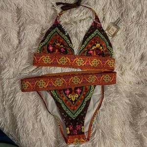 Vintage victorias secret ditsy floral bikini
